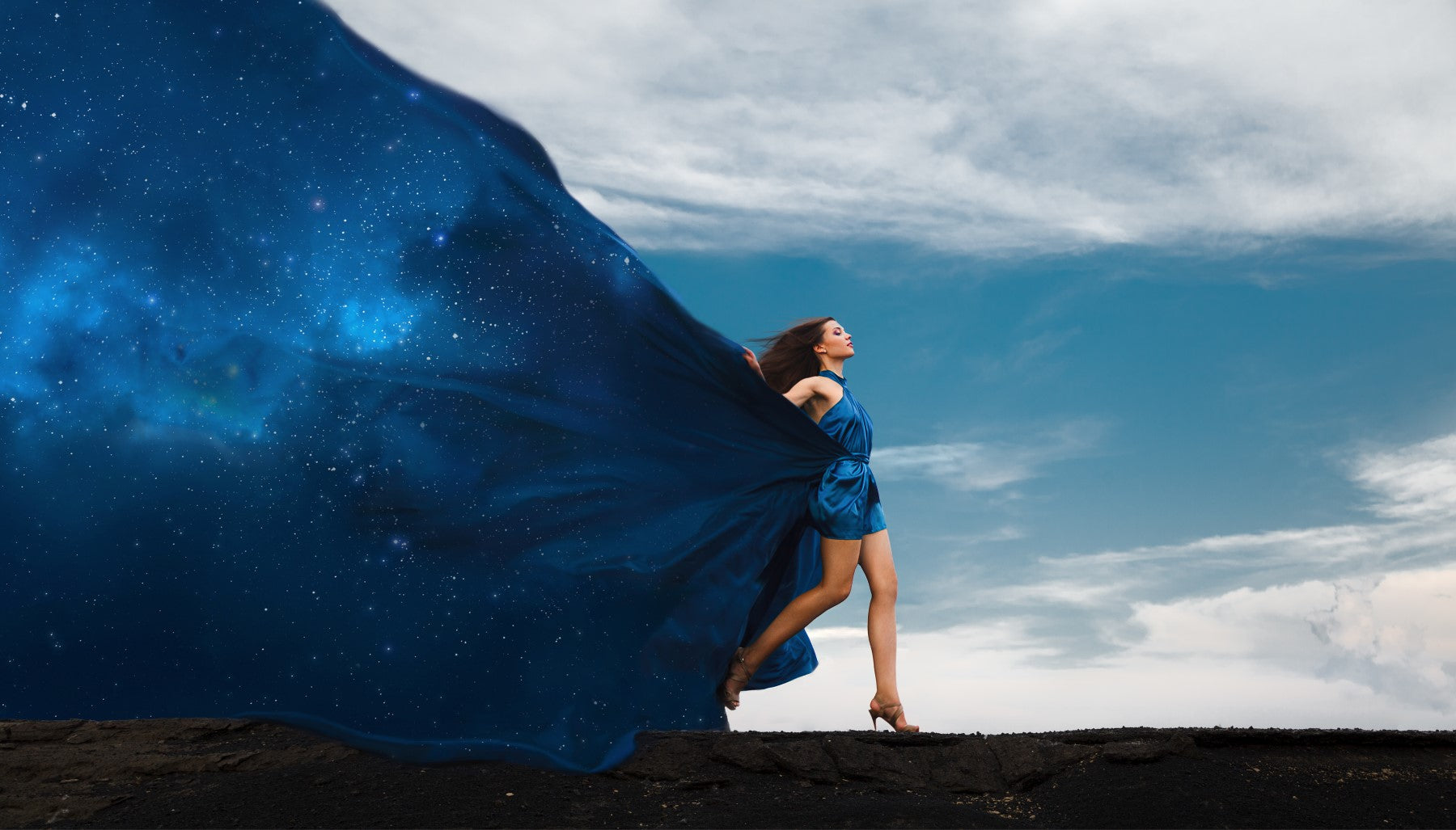 Powerful Woman Walking with Flowing Dress | OneNightOnly