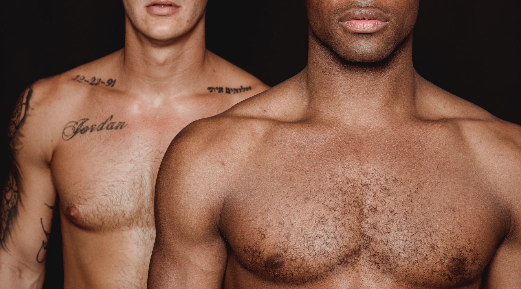 Two topless male models for Movember | OneNightOnly
