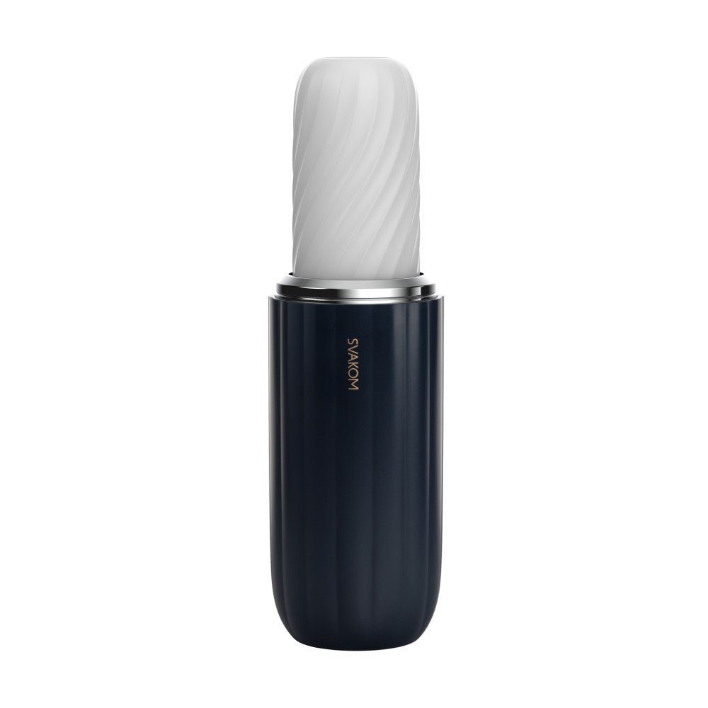 Alex Neo 2 Interactive Thrusting Masturbator | Svakom (Dark Blue) with lid open