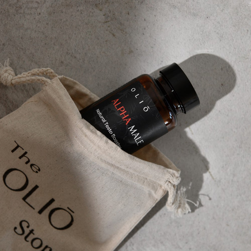 Lifestyle image of Alpha Male Natural Testosterone Booster | Oliō in cotton bag