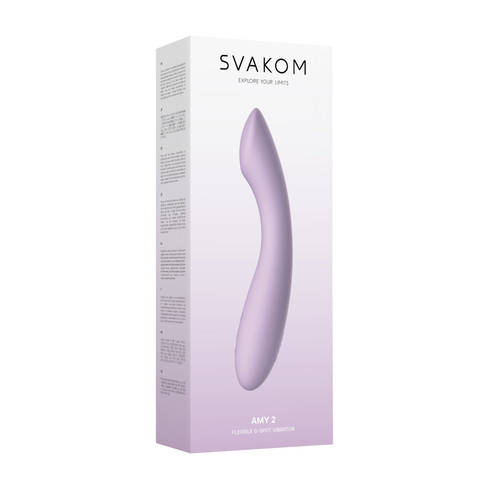 Svakom Amy 2 Flexible G-Spot Vibrator Pastel Lilac Packaging