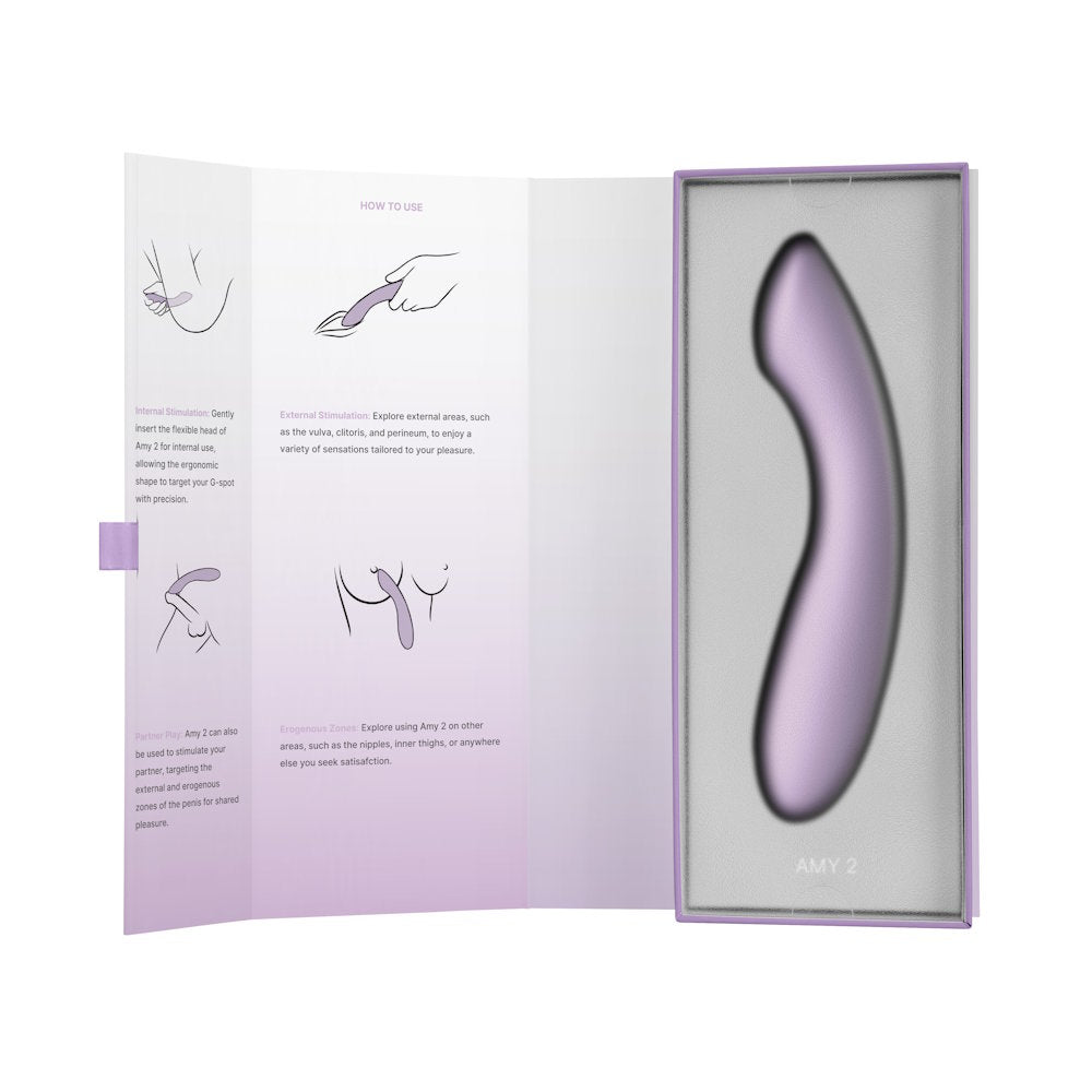 Svakom Amy 2 Flexible G-Spot Vibrator Pastel Lilac in Box