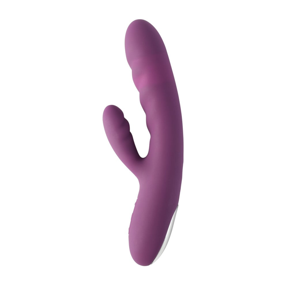 Side View Of Avery Thrusting Rabbit Vibrator | Svakom - Lilac On White Background