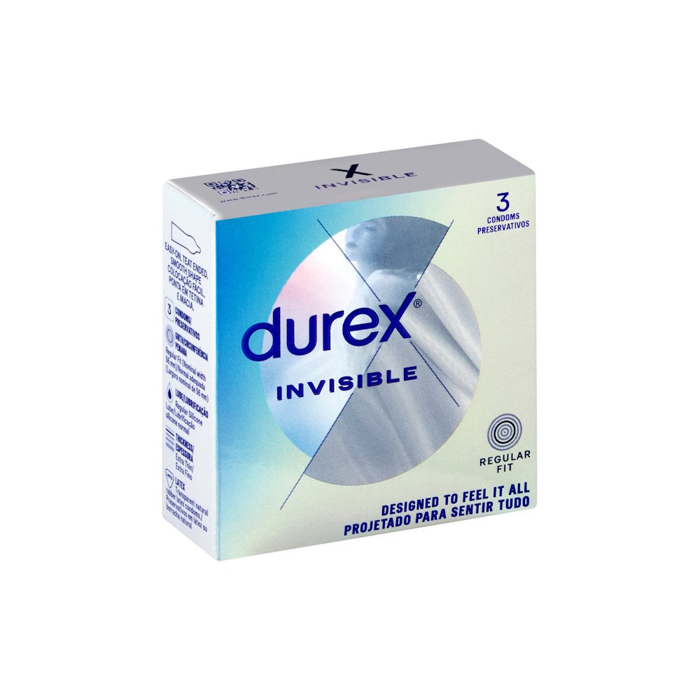 Durex | Invisible Regular Fit Condoms 3s Packaging Side View