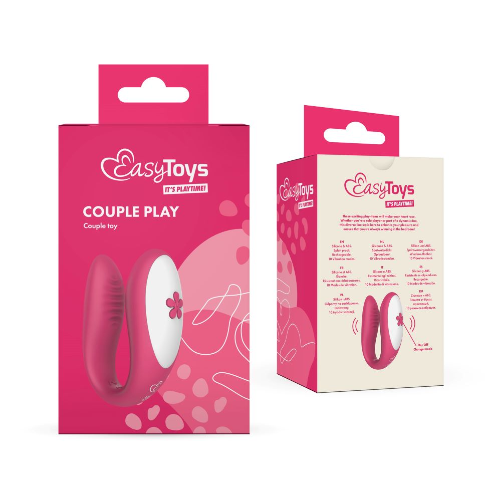Front and rear viewof the EasyToys | Couple Play Couples Vibrator packaging