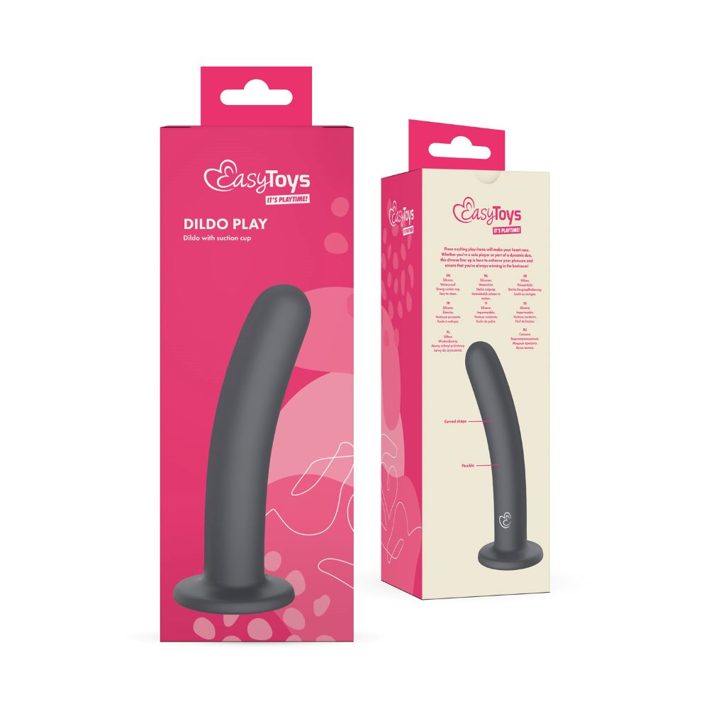 Front and rear view of the EasyToys | Dildo Play Suction Cup Dildo packaging