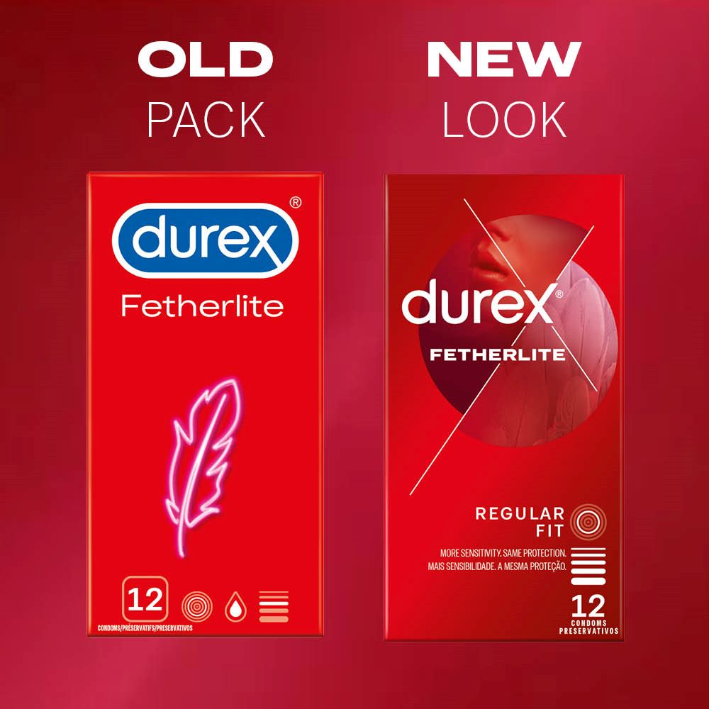 Old and new packaging of Fetherlite Condoms (Value Pack) | Durex