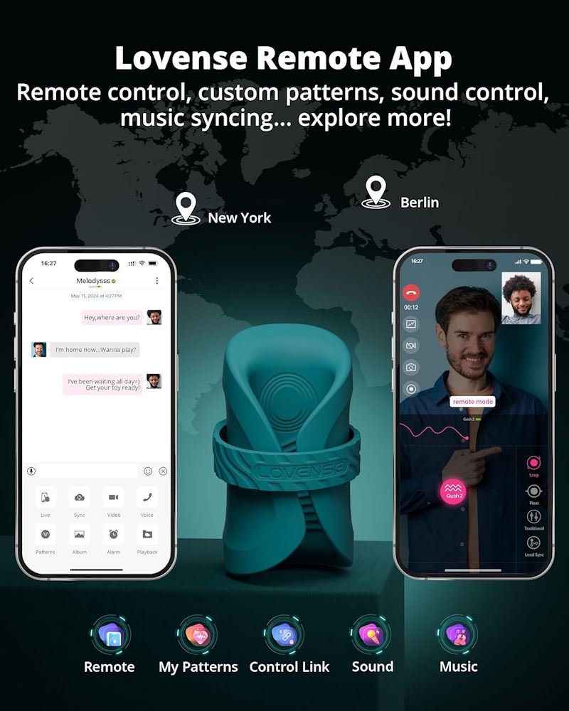 Lovense | Gush 2 Hands-Free App-Controlled Vibrating & Oscillating Penis Massager Interactive App Control