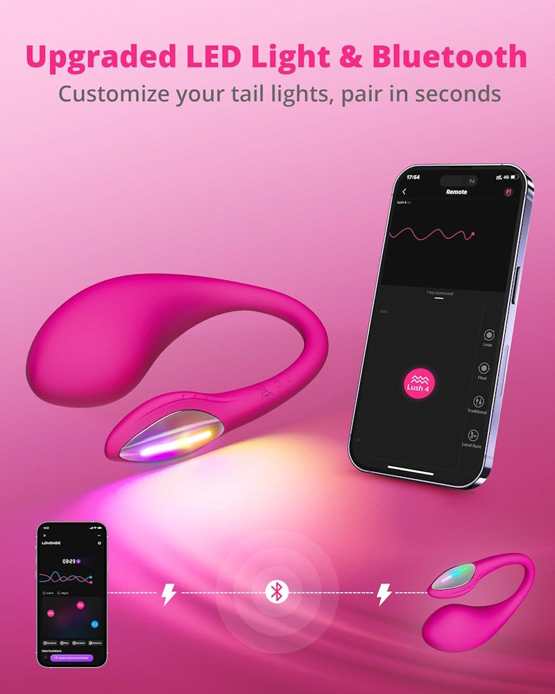 Lovense | Lush 4 App-Controlled G-Spot Egg Vibrator LED and Bluetooth Functions