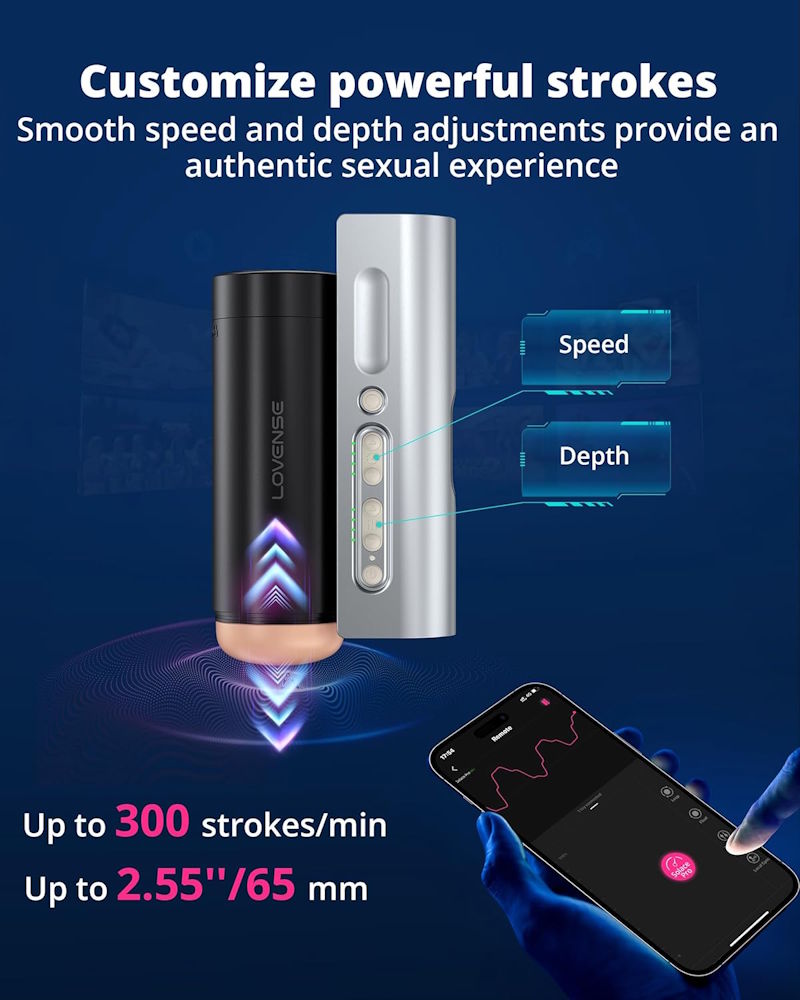 Lovense | Solace Pro AI-Powered App-Controlled Thrusting Male Masturbator Interactive App Control