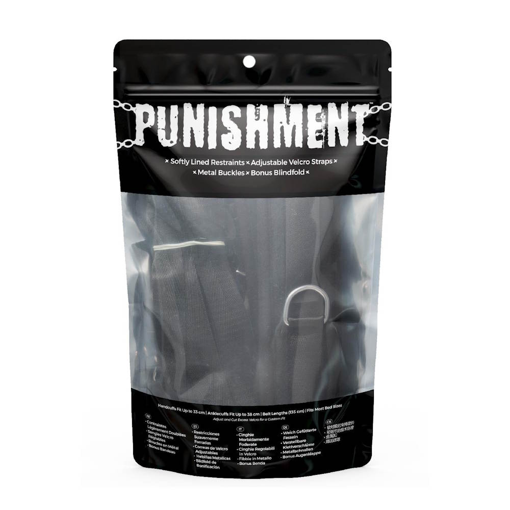 Punishment | 5-Piece Bed Restraint Kit Packaging
