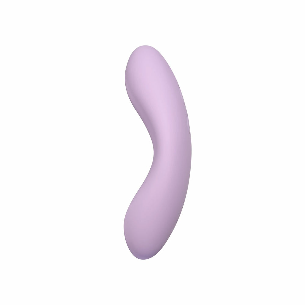 Side View Of Svakom Echo 2 App-Controlled Flexible Finger Vibrator (Pink Lilac) on White Background