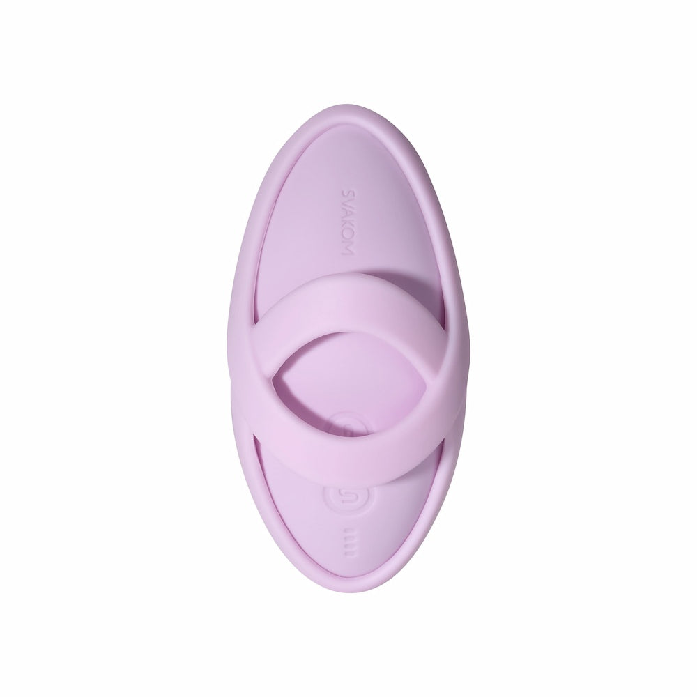 Top View Of Svakom Echo 2 App-Controlled Flexible Finger Vibrator (Pink Lilac) On White Background