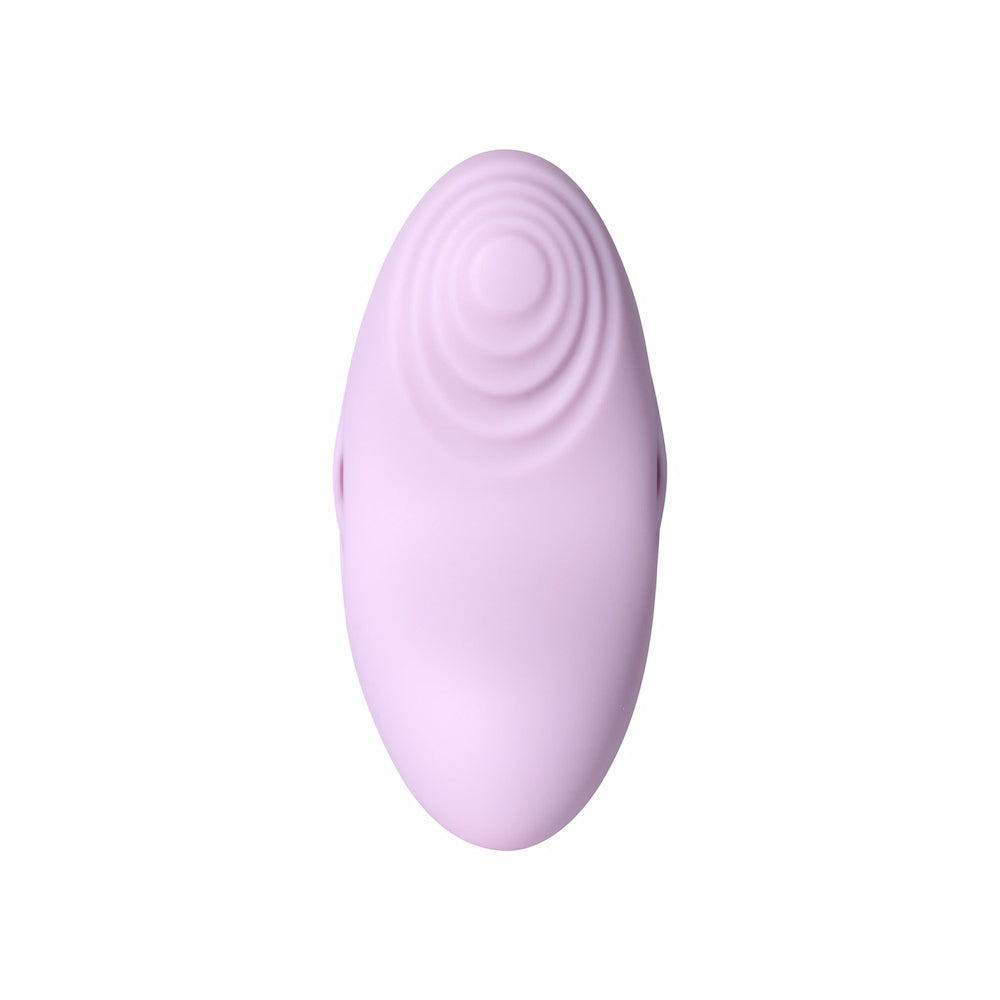 Bottom View Of Svakom Echo 2 App-Controlled Flexible Finger Vibrator (Pink Lilac) On White Background