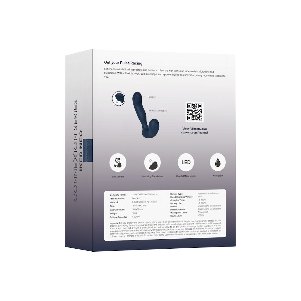 Svakom Iker Neo Interactive Pulsating Prostate & Perineum Vibrator Packaging