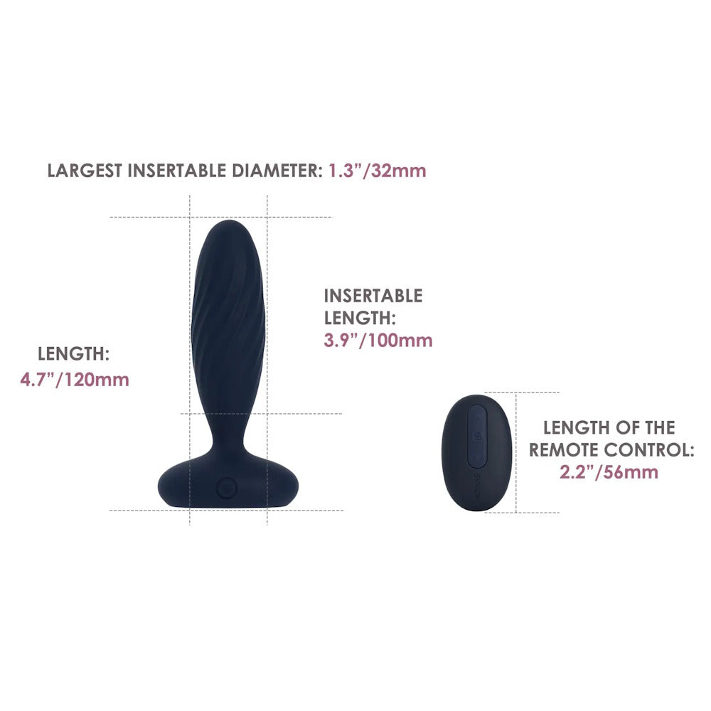 Svakom | Jordan Interactive Thrusting Anal Vibrator and Remote Dimensions
