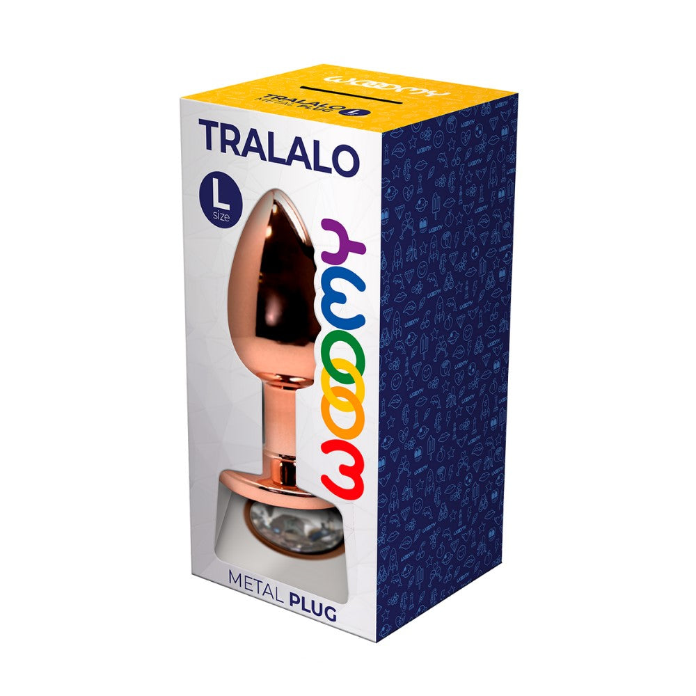 Large Tralalo Rose Gold Metal Anal Plug | Wooomy (White) packaging