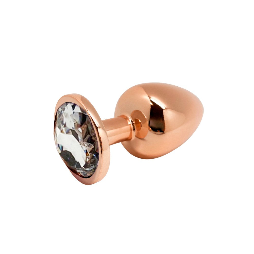 Large Tralalo Rose Gold Metal Anal Plug | Wooomy (White)