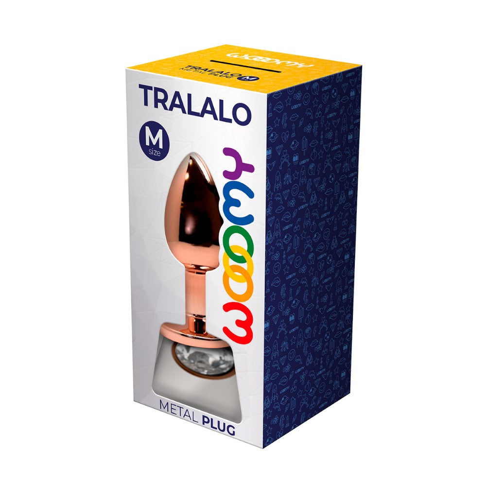 Medium Tralalo Rose Gold Metal Anal Plug | Wooomy (White) packaging