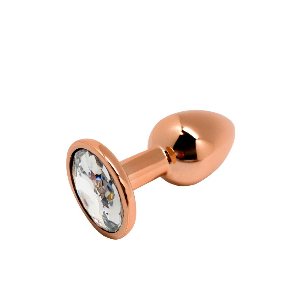 Small Tralalo Rose Gold Metal Anal Plug | Wooomy (White)