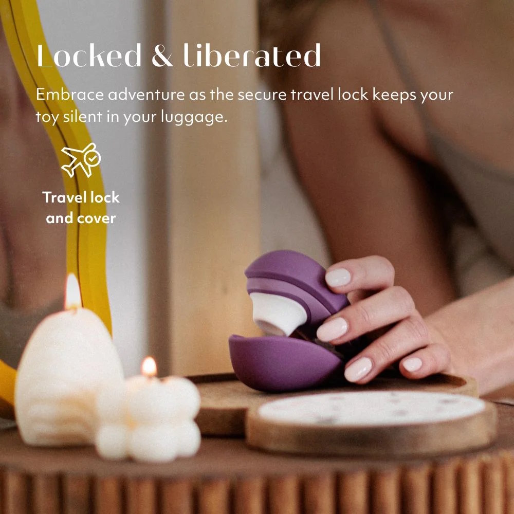 Womanizer | Liberty 2 Pleasure Air Clitoral Suction Vibrator (Purple) Featuring Travel Lock and Cover