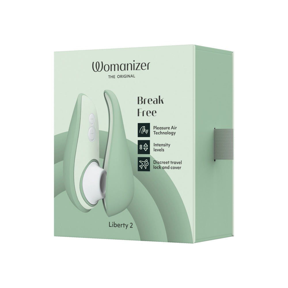 Womanizer | Liberty 2 Pleasure Air Clitoral Suction Vibrator (Sage) Packaging