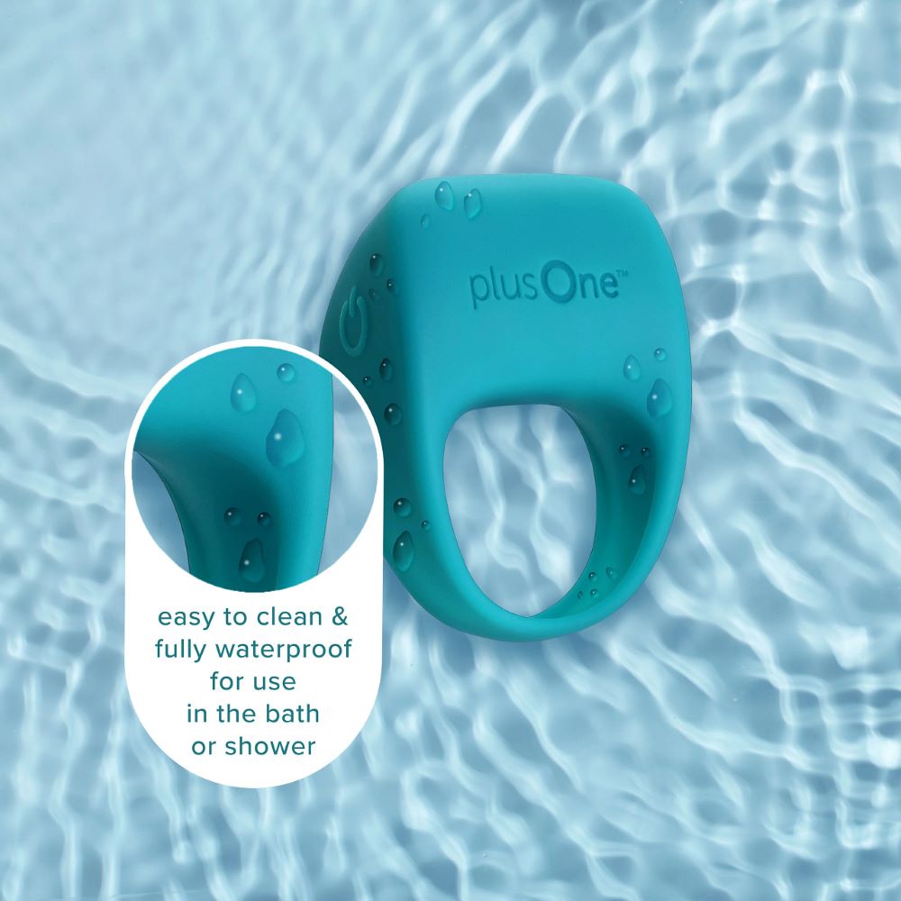 100% Waterproof plusOne | Vibrating Cock Ring (Turquoise)