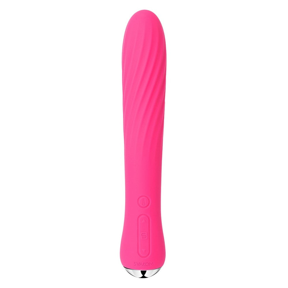 Full view of Anya Powerful Warming Vibrator | Svakom - Plum Red