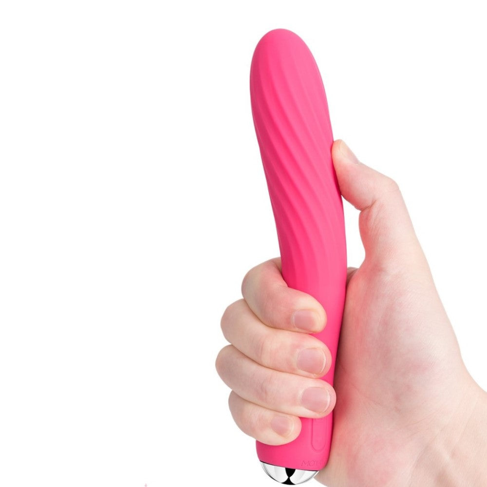 Anya Powerful Warming Vibrator | Svakom - Plum Red in hand