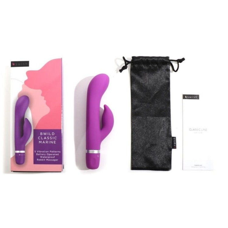 Packaging contents of Bwild Classic Marine Vibrator | BSwish - Purple