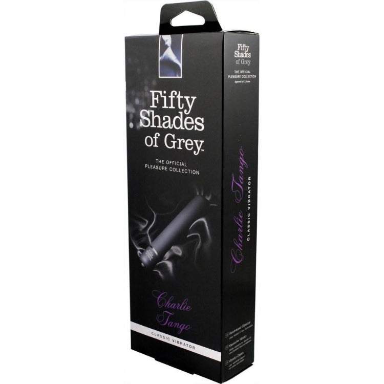 Product packaging of Charlie Tango Classic Vibrator | Fifty Shades - Black 