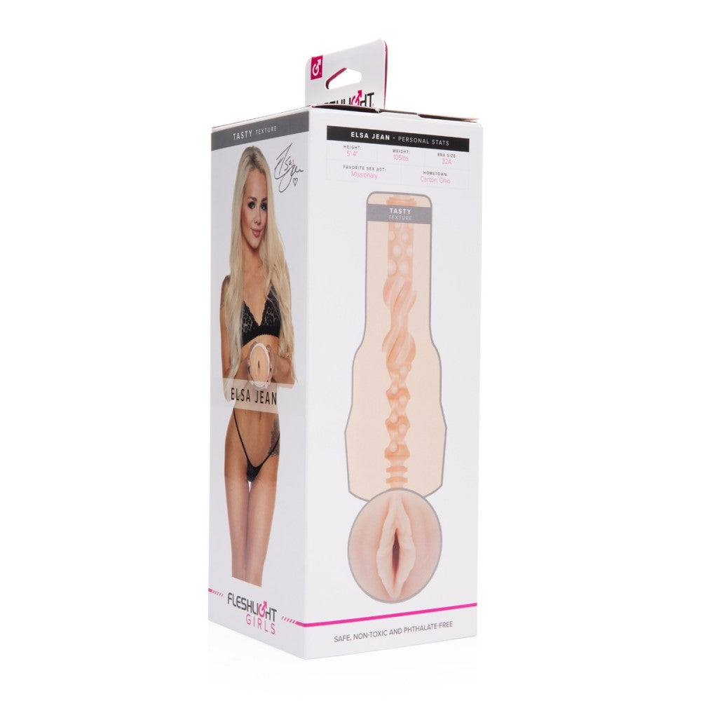 Product packaging of Elsa Jean Tasty Male Masturbator | Fleshlight Girls