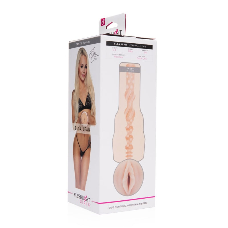 Product packaging of Elsa Jean Tasty Male Masturbator | Fleshlight Girls