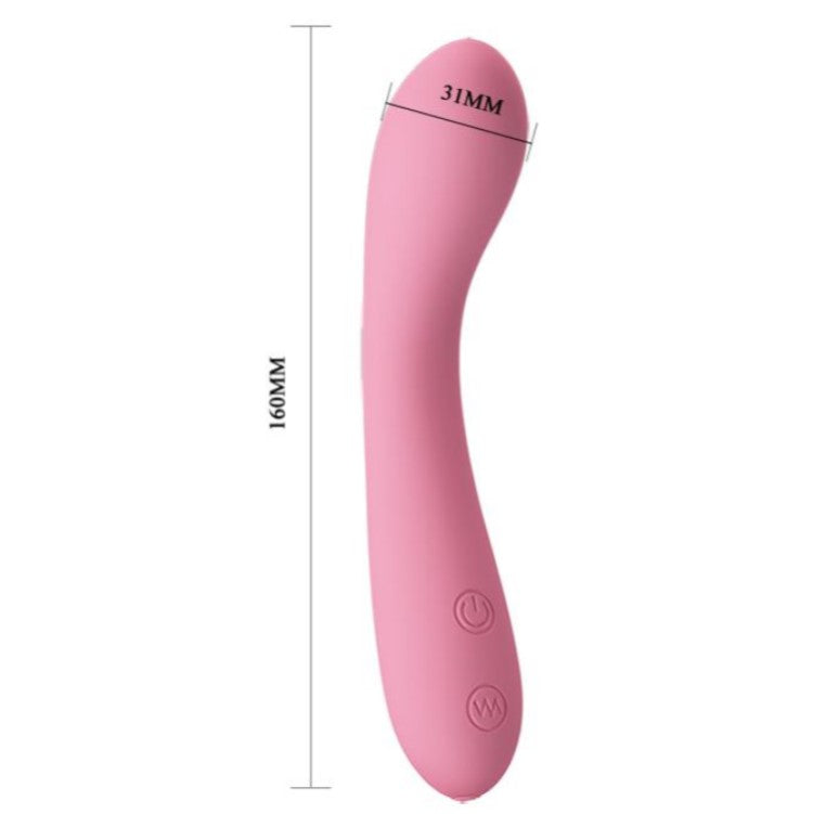 Full view of Gloria Beginners Vibrator | Pretty Love - Pink - Dimensions