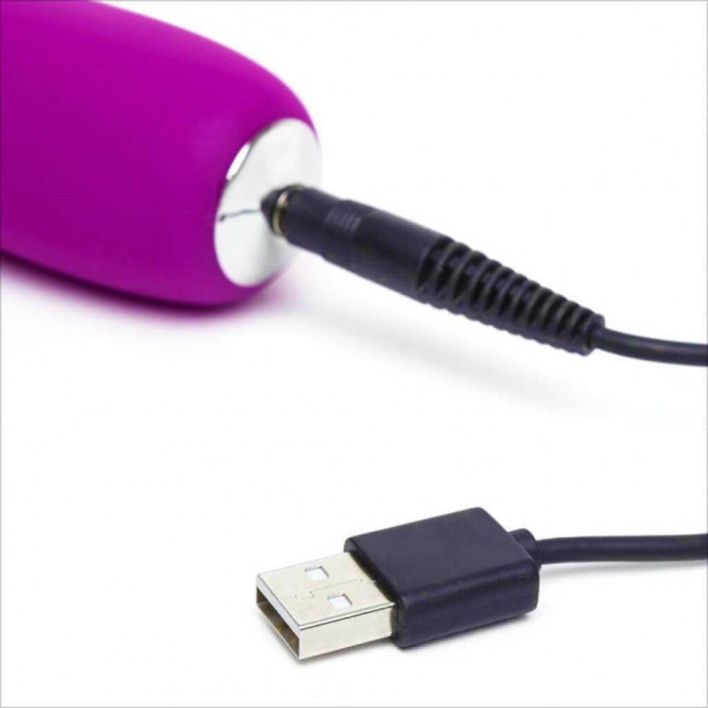 Charging Accessory of Happy Rabbit Slimline Realistic Rabbit Vibrator | LoveHoney - Purple