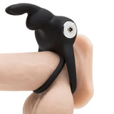 Happy Rabbit Vibrating Love Ring | LoveHoney - Black on model