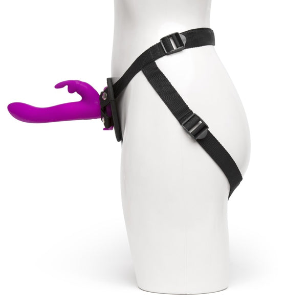 Side view of Happy Rabbit Vibrating Strap On Harness Set | LoveHoney on model 