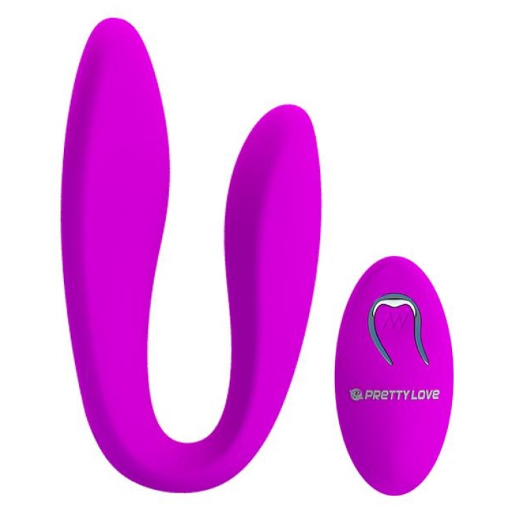 Side view of Letitia Remote Controlled C-Shaped Couples Vibrator | Pretty Love