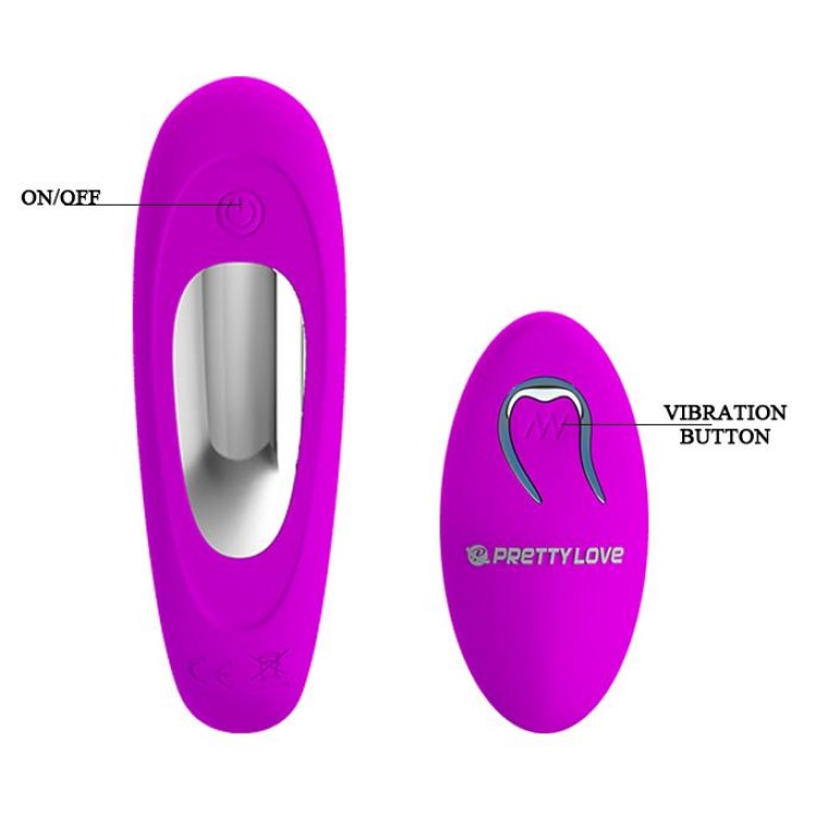 Letitia Remote Controlled C-Shaped Couples Vibrator | Pretty Love - control buttons