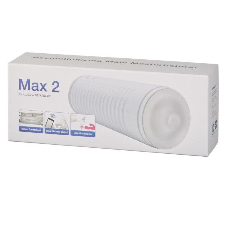 Front view of Max 2 Interactive Masturbator | Lovense product packaging 