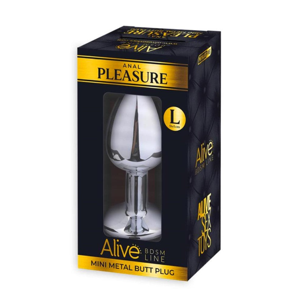 Product packaging of Alive Mini Metal Butt Plug | Adrien Lastic - Large