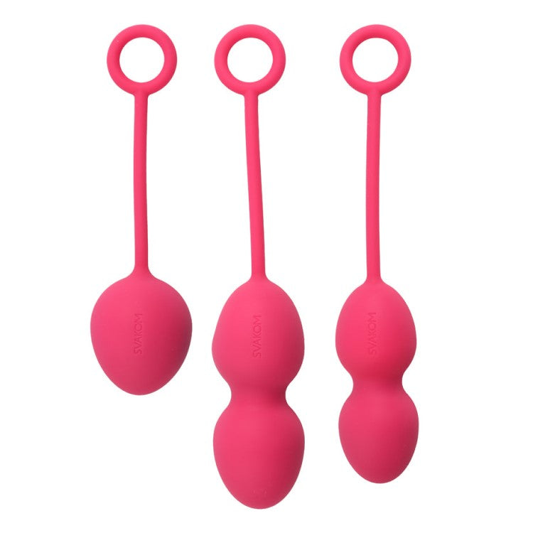 Full view of Nova Kegel Exercise Ball Set | Svakom - Plum Red