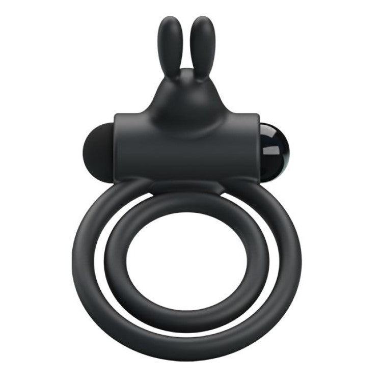 Back view of Osmond Vibrating Rabbit Double Penis Ring | Pretty Love