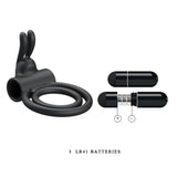 Osmond Vibrating Rabbit Double Penis Ring | Pretty Love with Bullet Vibrator and LR41 Batteries