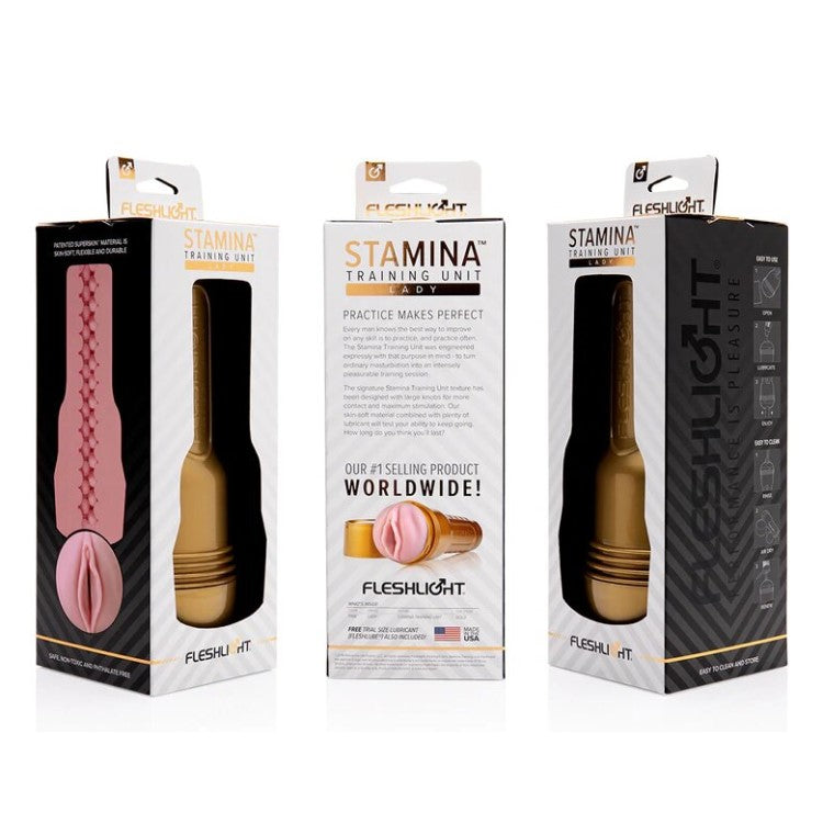 Product packaging of Pink Lady Stamina Training Unit Masturbator | Fleshlight