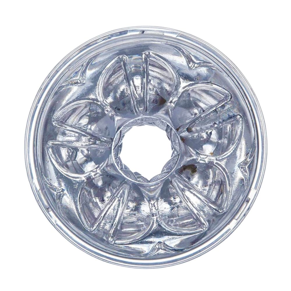 Close up view of Quickshot Vantage Masturbator | Fleshlight entryway
