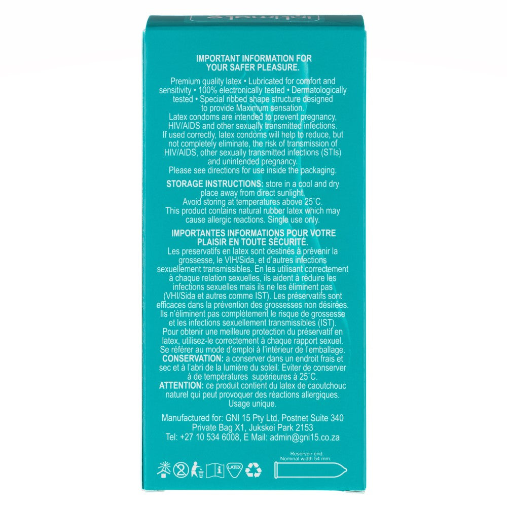 Back view of Ribbed Condoms (12 Pack) | Intimate Touch