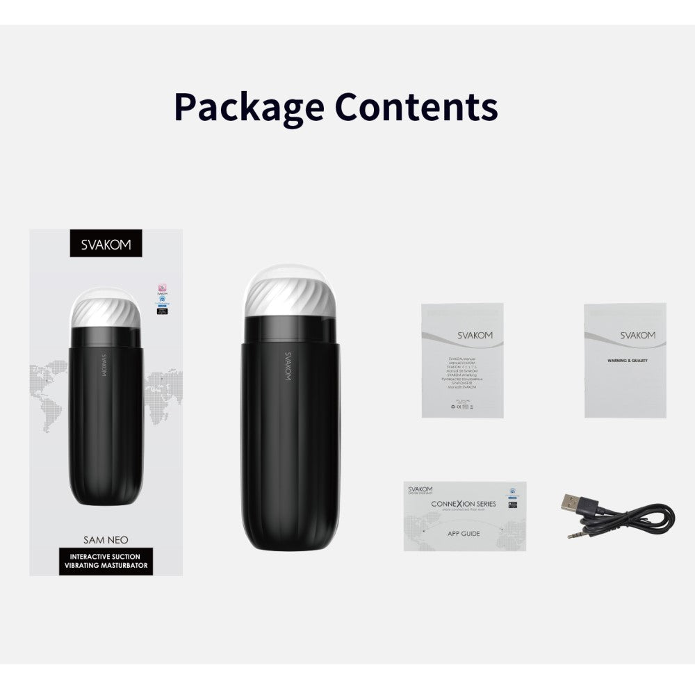 Sam Neo Interactive Suction & Vibration Masturbator | Svakom - Contents