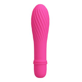 Full view of Solomon Ribbed Bullet Vibrator | Pretty Love - Cerise Pink 