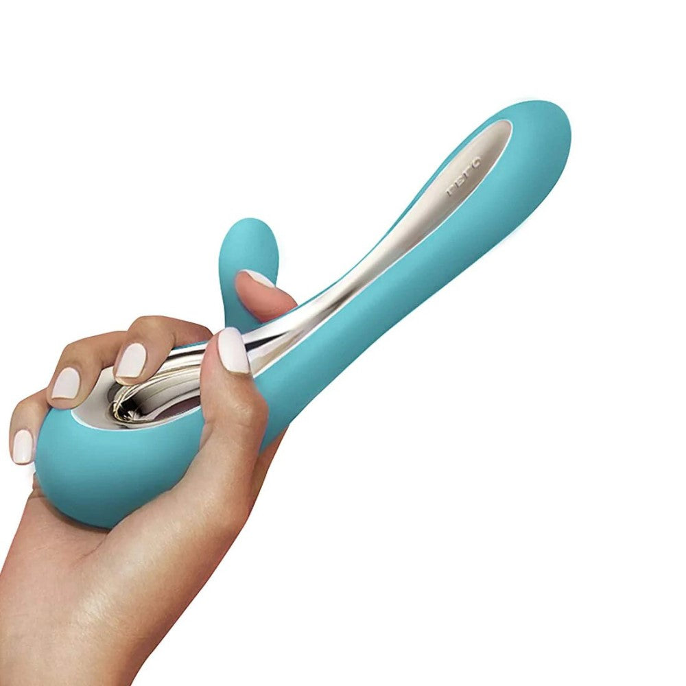 Soraya G-Spot And Clitoral Rabbit Vibrator | Lelo - Aqua in hand